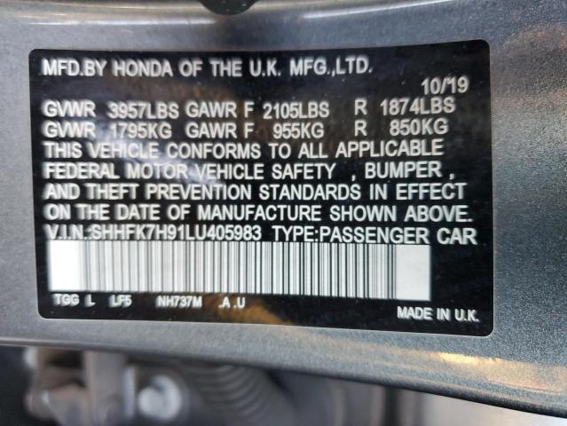 2020 HONDA CIVIC SPOR - SHHFK7H91LU405983