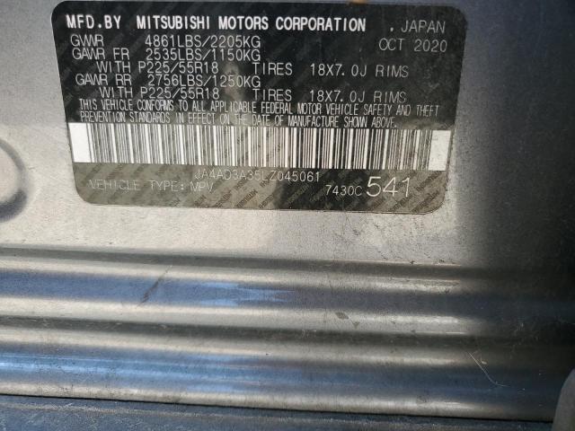 2020 MITSUBISHI OUTLANDER - JA4AD3A35LZ045061