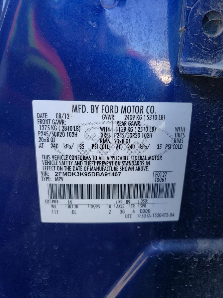 Lot #2955311516 2013 FORD EDGE LIMIT