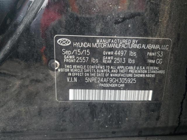 VIN 5NPE24AF9GH305925 2016 Hyundai Sonata, SE no.12