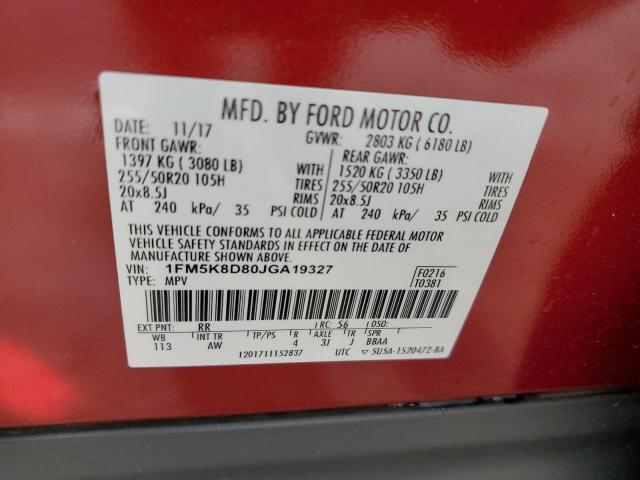 2018 FORD EXPLORER X - 1FM5K8D80JGA19327