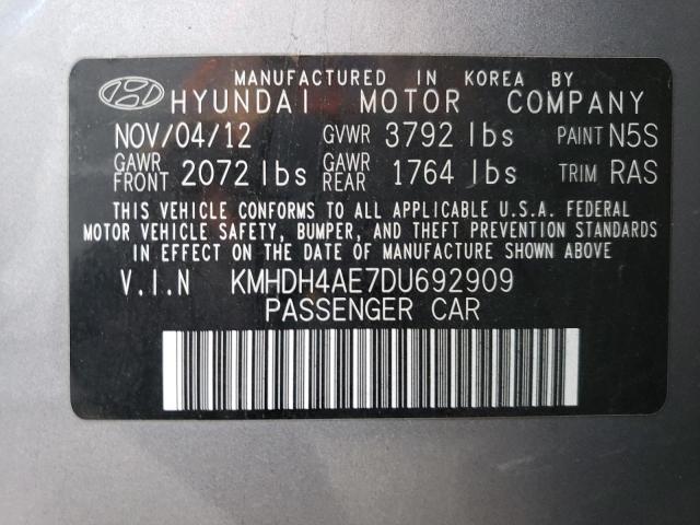 VIN KMHDH4AE7DU692909 2013 Hyundai Elantra, Gls no.12