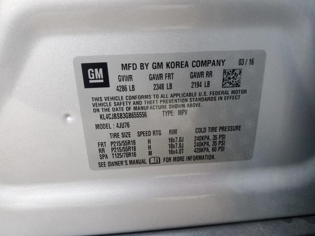 2016 BUICK ENCORE CON - KL4CJBSB3GB655556