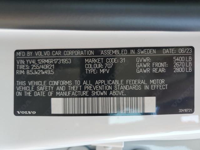 2024 VOLVO XC60 ULTIM YV4L12RM6R1731953