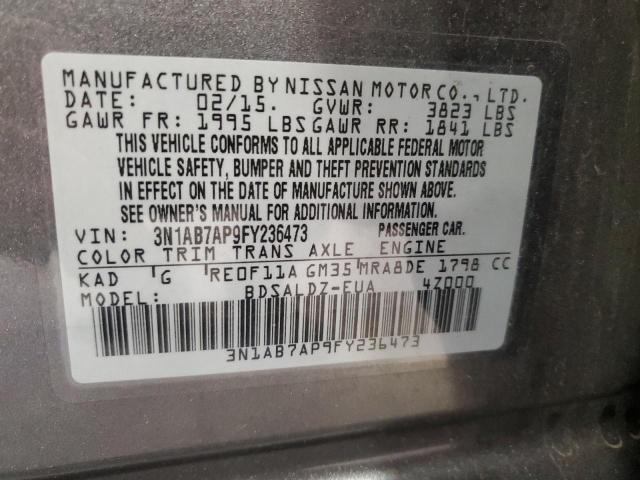 VIN 3N1AB7AP9FY236473 2015 Nissan Sentra, S no.13