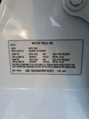 VIN 7SAYGDEF8PF707977 2023 TESLA MODEL Y no.14