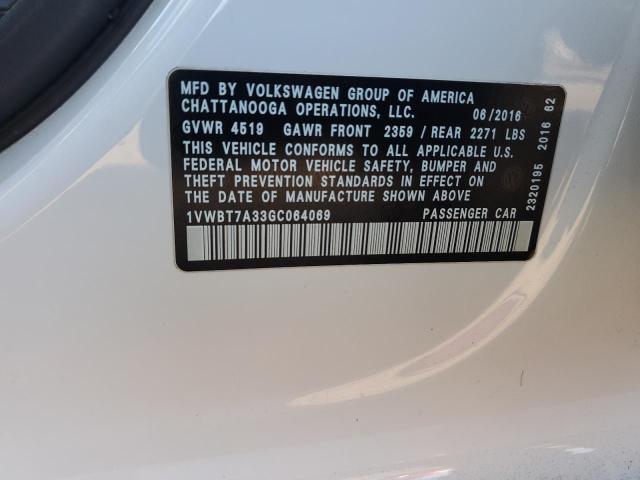 2016 VOLKSWAGEN PASSAT SE - 1VWBT7A33GC064069