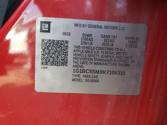 2019 CHEVROLET CRUZE LS - 1G1BC5SMXK7109310
