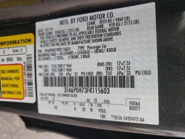 VIN 3FA6P0H73FR115603 2015 Ford Fusion, SE no.12