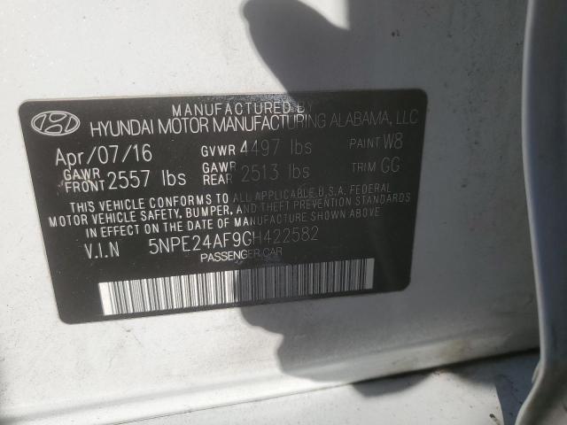 VIN 5NPE24AF9GH422582 2016 Hyundai Sonata, SE no.12