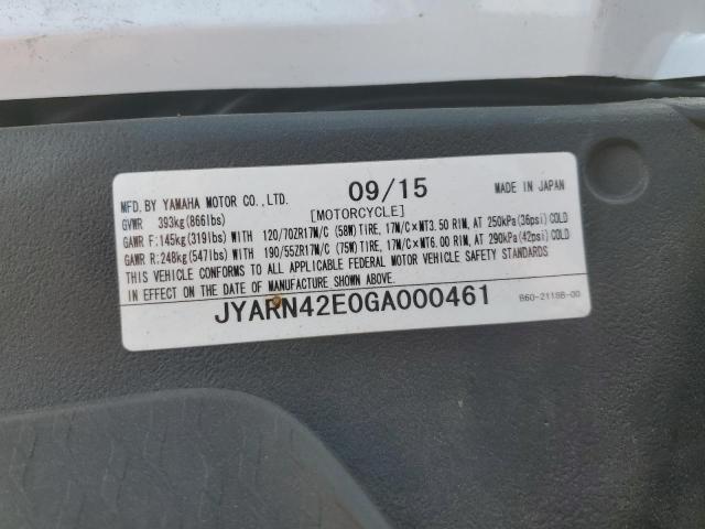 2016 YAMAHA YZFR1S JYARN42E0GA000461