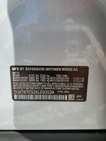 VIN 5UXTR7C52KLE93539 2019 BMW X3 no.13