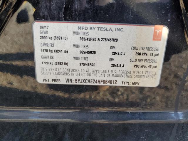 VIN 5YJXCAE24HF064612 2017 Tesla MODEL X no.13