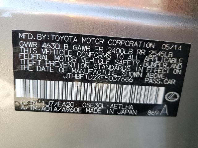 VIN JTHBF1D2XE5037686 2014 Lexus IS, 250 no.12