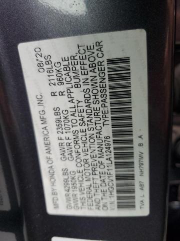 VIN 1HGCV1F11LA124976 2020 Honda Accord, LX no.12