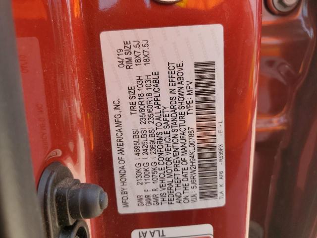 2019 HONDA CR-V TOURI - 5J6RW2H94KL007887