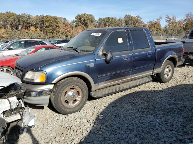 FORD F150 SUPER 2002 blue crew pic gas 1FTRW07L12KB92848 photo #1