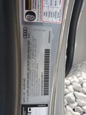 2016 AUDI S7 PRESTIG WAUW2AFC5GN105817