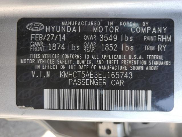 VIN KMHCT5AE3EU165743 2014 Hyundai Accent, Gls no.12