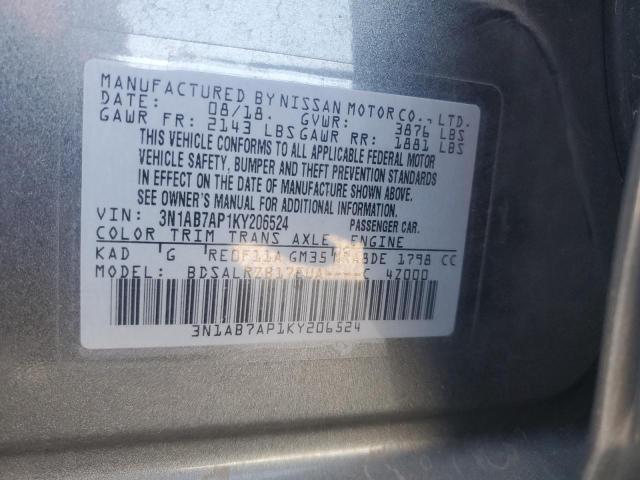 VIN 3N1AB7AP1KY206524 2019 NISSAN SENTRA no.12