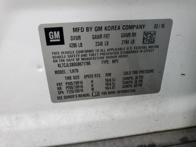 2016 CHEVROLET TRAX 1LT - KL7CJLSB0GB671786