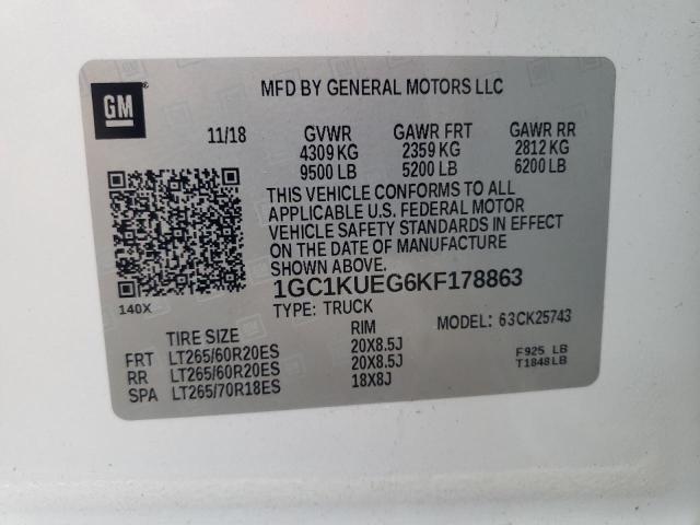 2019 CHEVROLET SILVERADO - 1GC1KUEG6KF178863