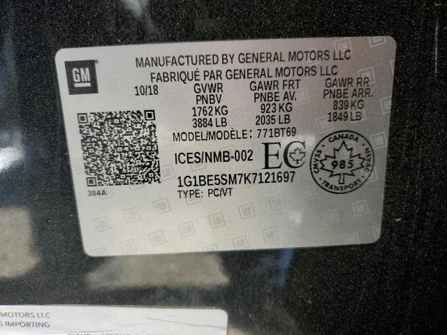 2019 CHEVROLET CRUZE LT - 1G1BE5SM7K7121697