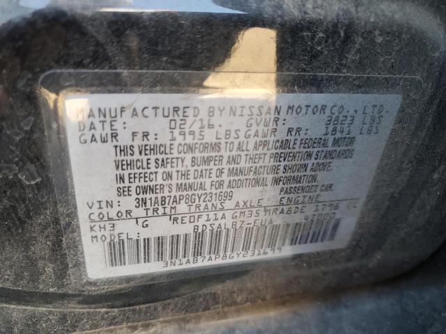 2016 NISSAN SENTRA S - 3N1AB7AP8GY231699