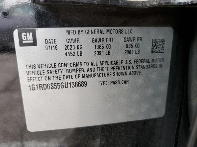 2016 CHEVROLET VOLT LTZ 1G1RD6S55GU136689