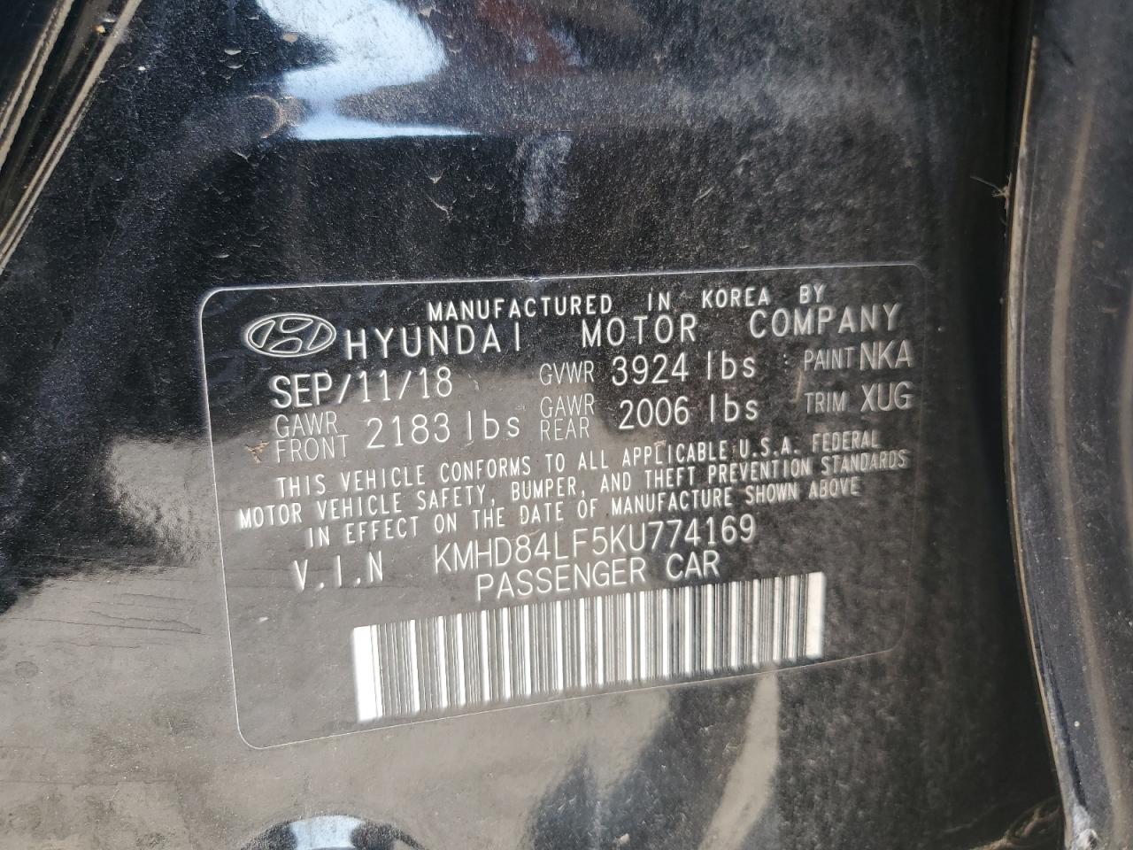 Lot #2976931566 2019 HYUNDAI ELANTRA SE