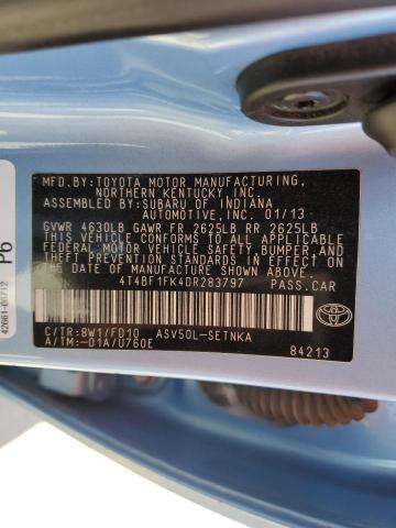 VIN 4T4BF1FK4DR283797 2013 Toyota Camry, L no.13