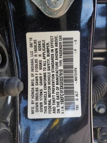 VIN 19XFC1F3XGE037910 2016 Honda Civic, EX no.13