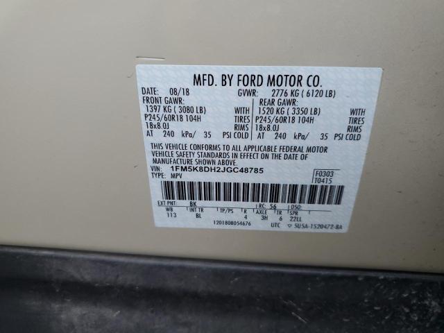 2018 FORD EXPLORER X - 1FM5K8DH2JGC48785