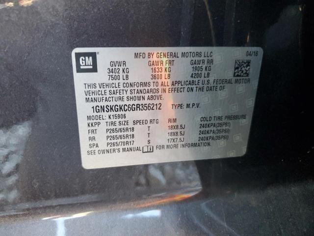 2016 CHEVROLET SUBURBAN K - 1GNSKGKC6GR356212