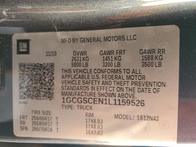 2020 CHEVROLET COLORADO L - 1GCGSCEN1L1159526