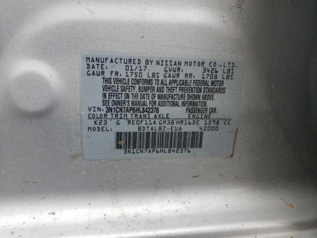 VIN 3N1CN7AP6HL842376 2017 NISSAN VERSA no.12