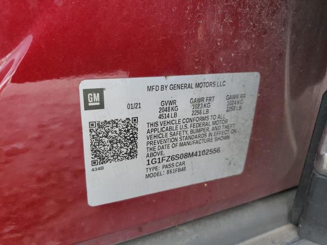 2021 CHEVROLET BOLT EV PR - 1G1FZ6S08M4102556