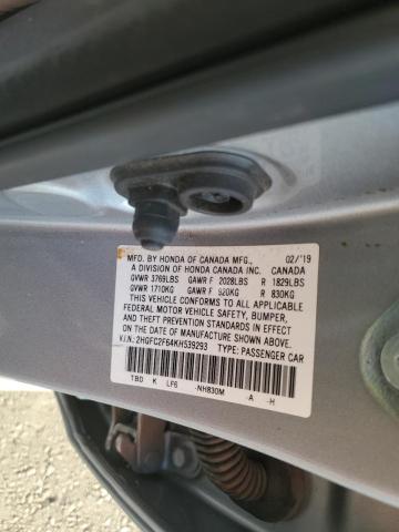2HGFC2F64KH539293 2019 HONDA CIVIC