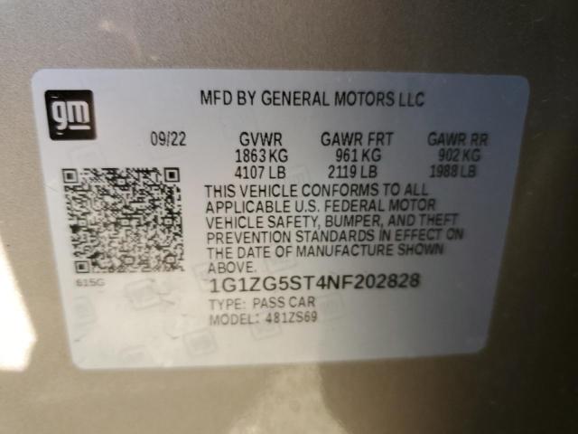 2022 CHEVROLET MALIBU RS - 1G1ZG5ST4NF202828