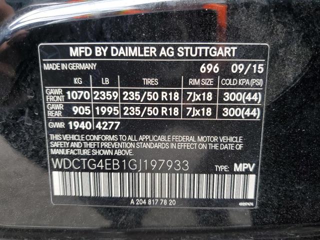 VIN WDCTG4EB1GJ197933 2016 Mercedes-Benz GLA-Class,... no.13