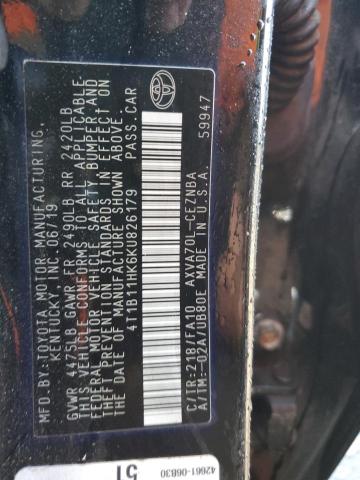 2019 TOYOTA CAMRY L - 4T1B11HK6KU826179