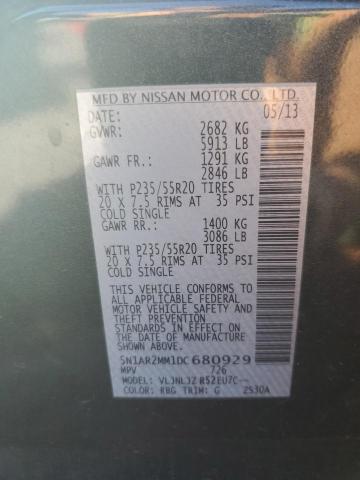 VIN 5N1AR2MM1DC680929 2013 Nissan Pathfinder, S no.13