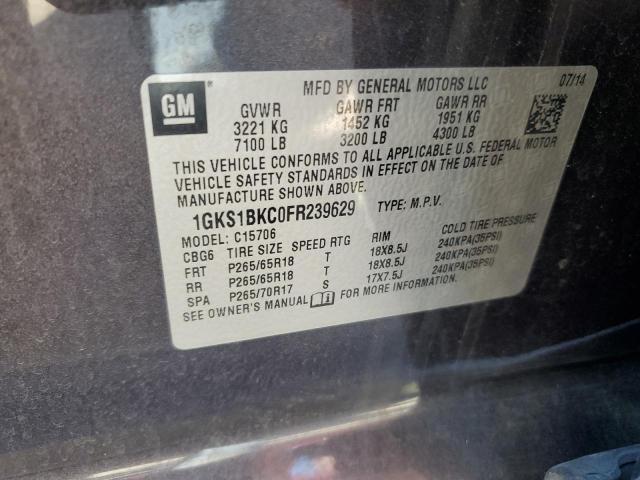 VIN 1GKS1BKC0FR239629 2015 GMC Yukon, Slt no.13