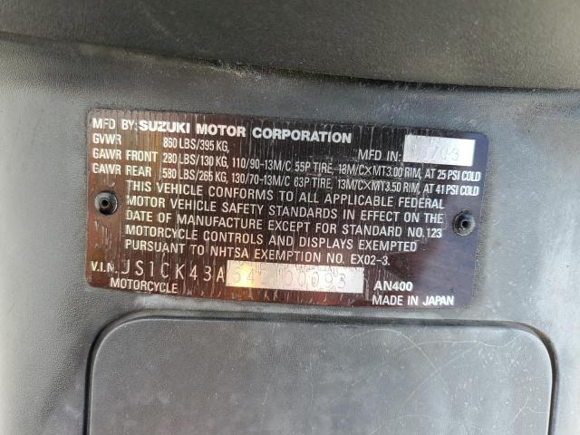 2004 SUZUKI AN400 K3 JS1CK43A642100093