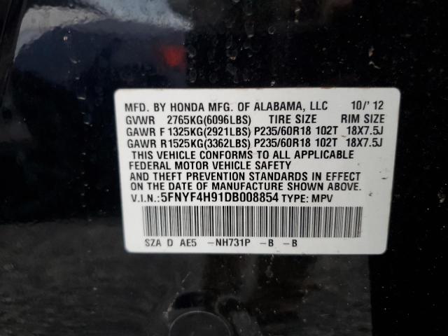 VIN 5FNYF4H91DB008854 2013 Honda Pilot, Touring no.14