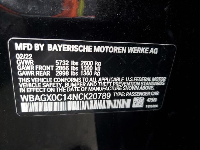 2022 BMW ALPINA B8 WBAGX0C14NCK20789