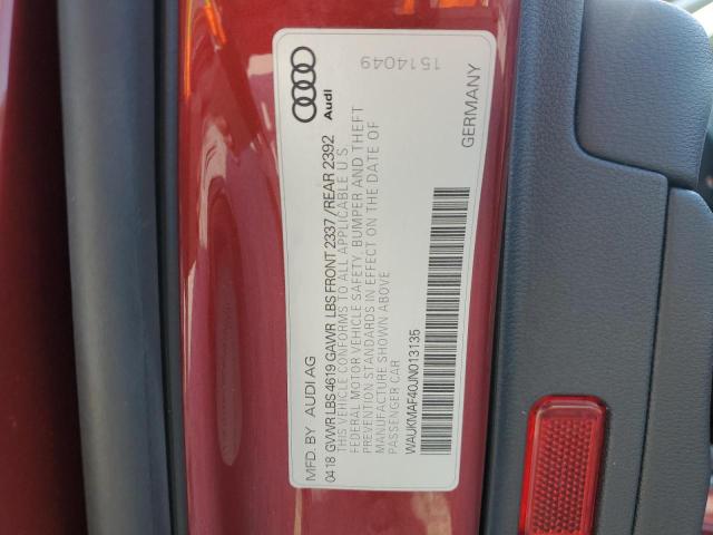2018 AUDI A4 PREMIUM - WAUKMAF40JN013135
