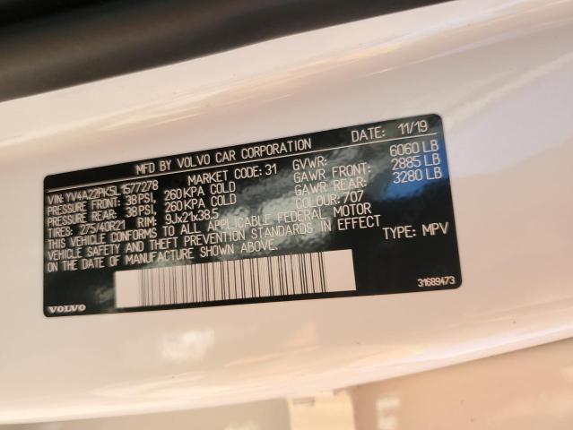 2020 VOLVO 122S YV4A22PK5L1577278