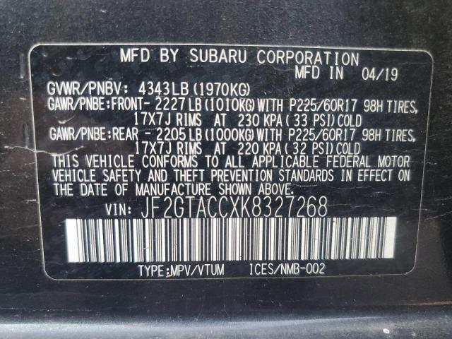 2019 SUBARU CROSSTREK - JF2GTACCXK8327268