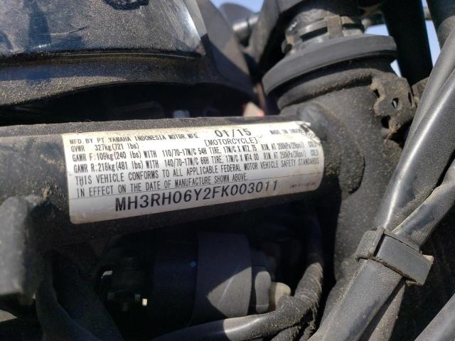 2015 YAMAHA YZFR3 MH3RH06Y2FK003011